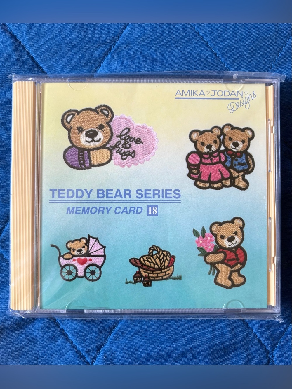 Vintage Janome Memory Card 18 Teddy Bear Embroidery Sewing Amika Jodan NEW AS IS